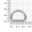 Полукольцо 20х13 мм 4 мм матовый никель роллинг