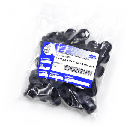 Втулка резиновая кабельная 6х16х6.5 под т.3 d> 10 мм