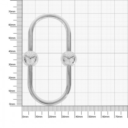 Ручкодержатель овальный 24x63  мм никель полированный