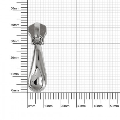 Бегунок для молнии тип 5 металл А никель полированный 740